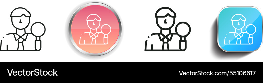 Inspector icon thin linear regular and button vector image