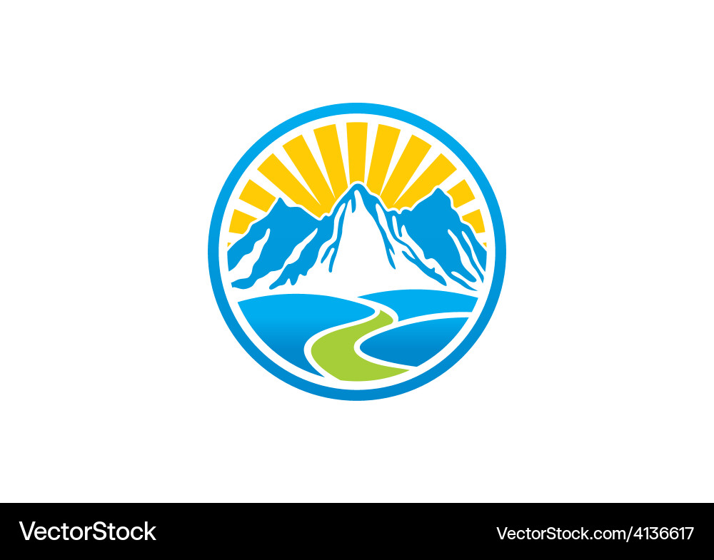 Mountain Landscape Logo Royalty Free Vector Image