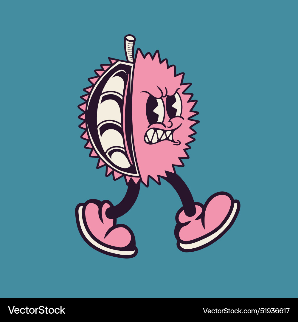 Retro character design from durian Vector Image