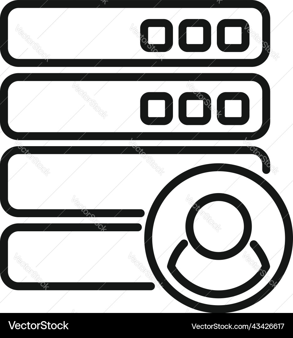 Server data icon outline software platform Server data icon outline software platform vector image