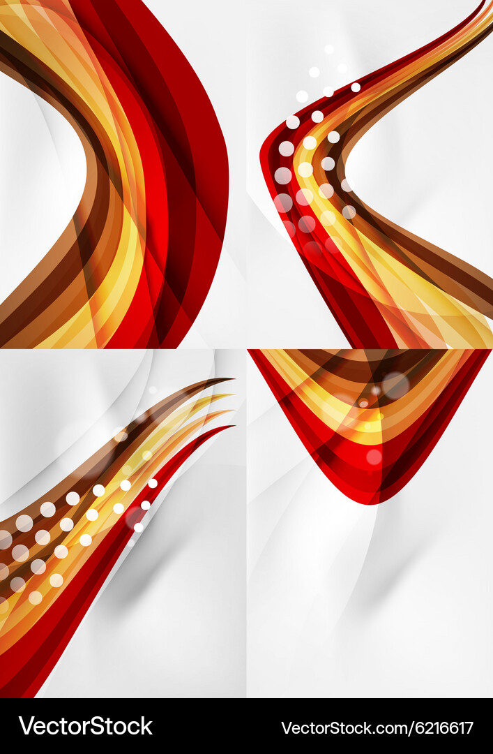 Set abstract backgrounds curve wave lines Vector Image