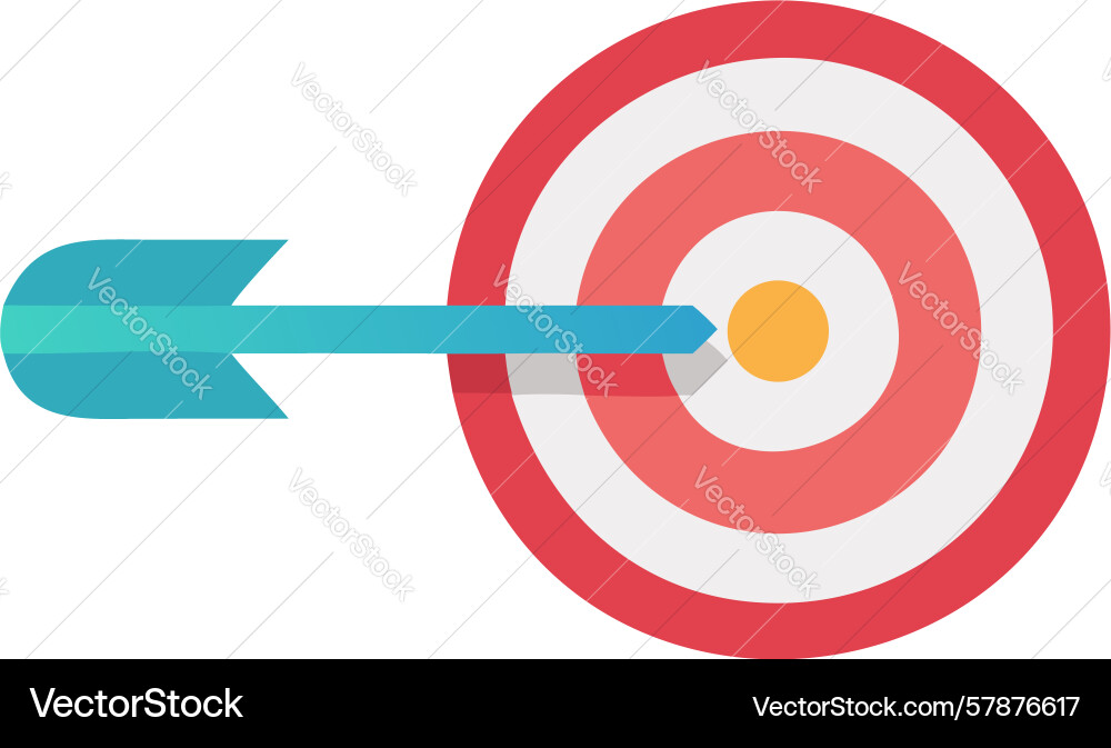 Simple target icon with red arrow for goals Vector Image
