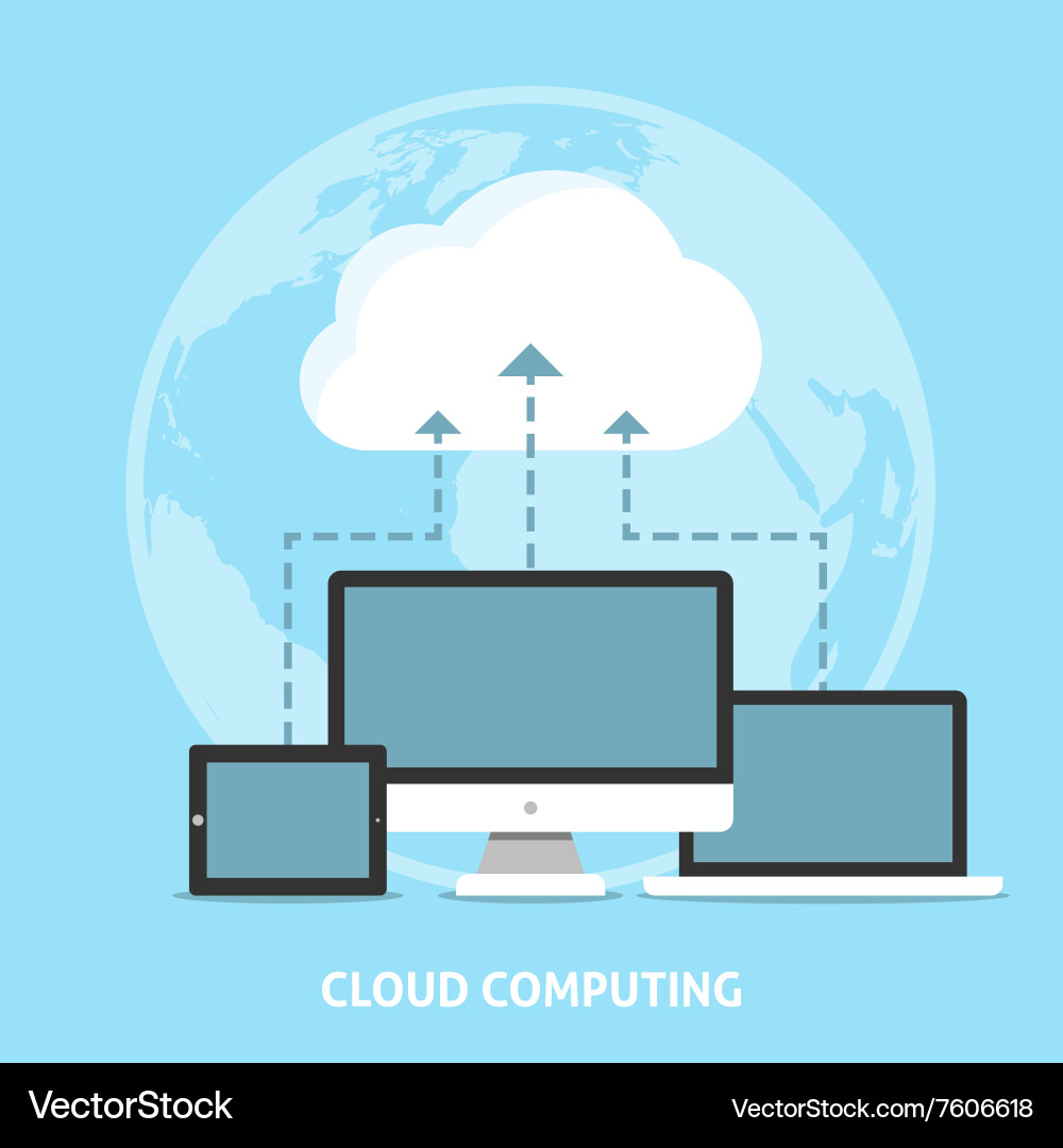 Cloud Technology & Data Networks vector image