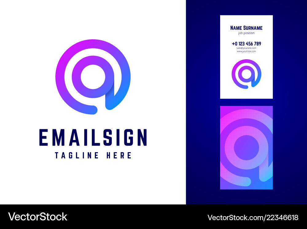 Email sign logo and business card template Email sign logo and business card template vector image