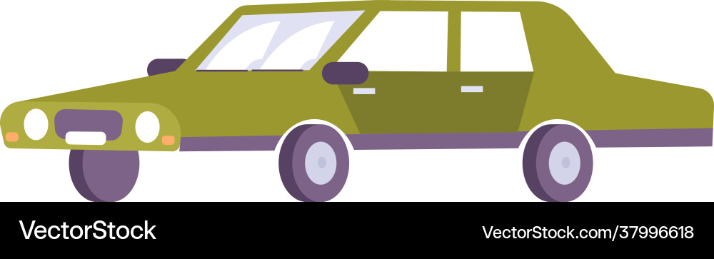 Flat retro car Royalty Free Vector Image - VectorStock