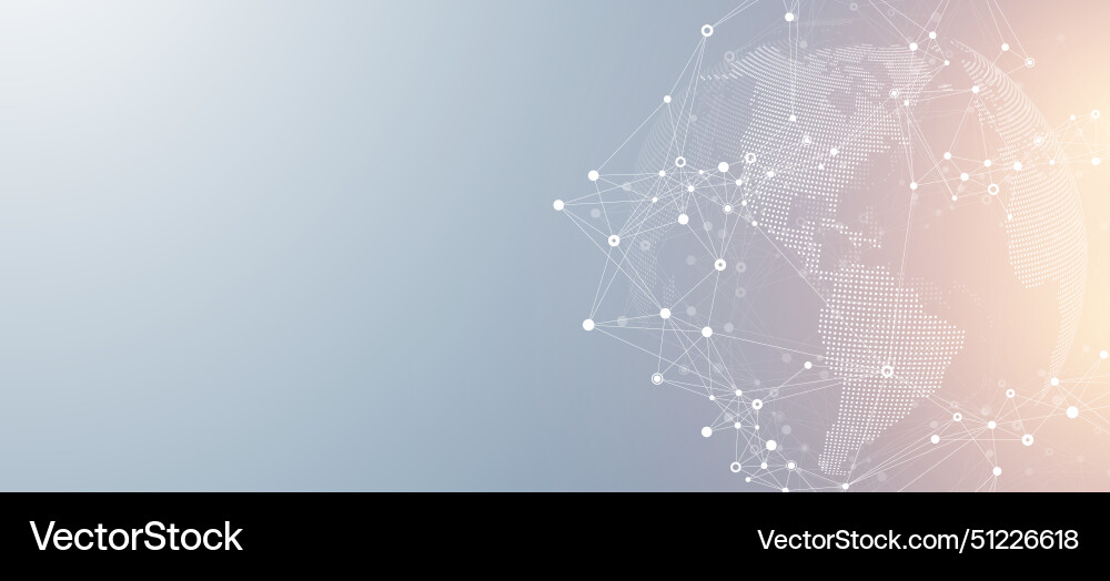 Global network connection banner design template Vector Image