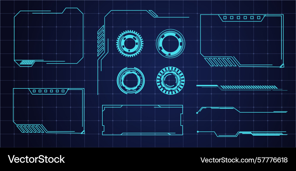 Hud frame futuristic ui line abstract Hud frame futuristic ui line abstract vector image