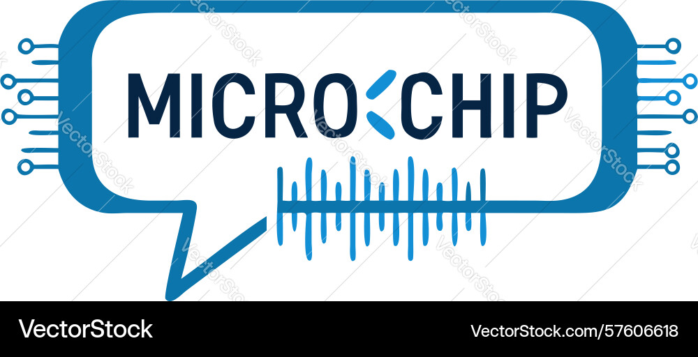 Microchip speech bubble icon for tech talk design vector image