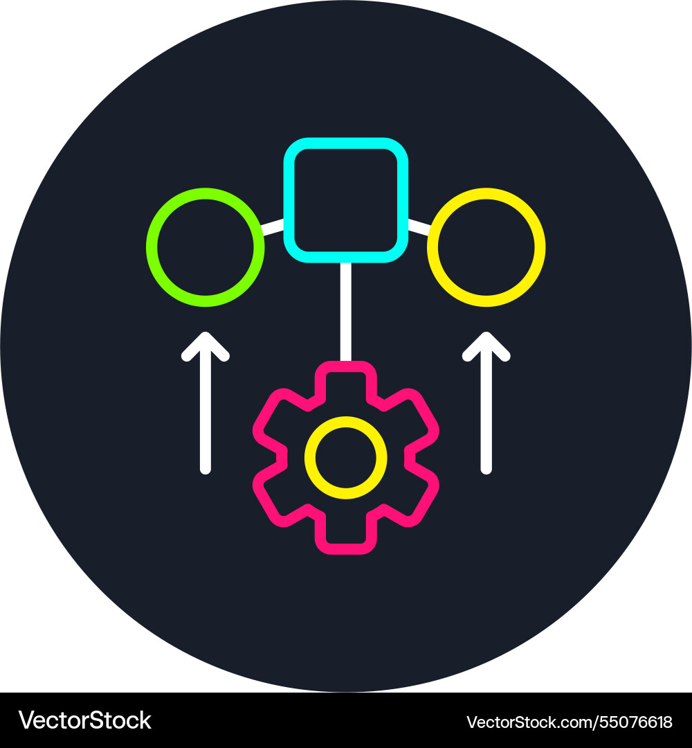 Microservice line multi color icon Vector Image