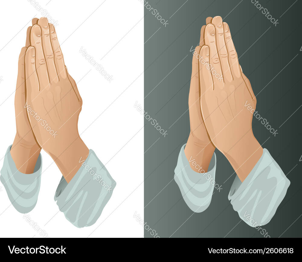 Praying hands Royalty Free Vector Image - VectorStock