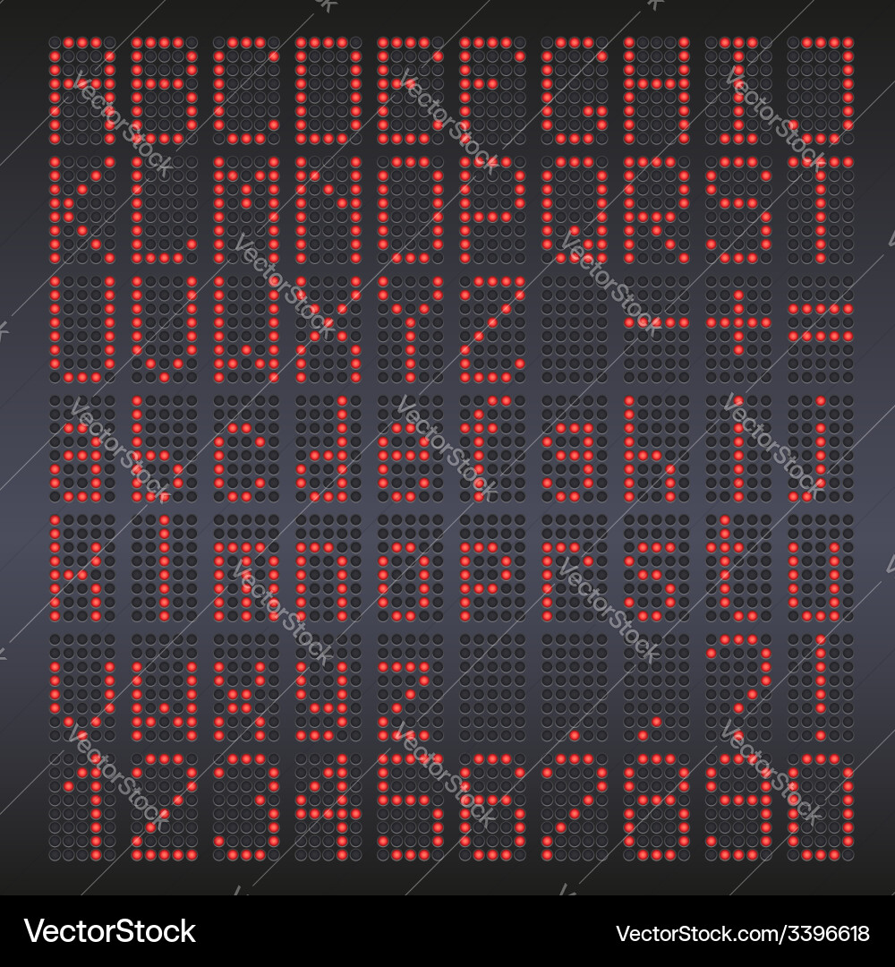 Red LED Digital Display vector image