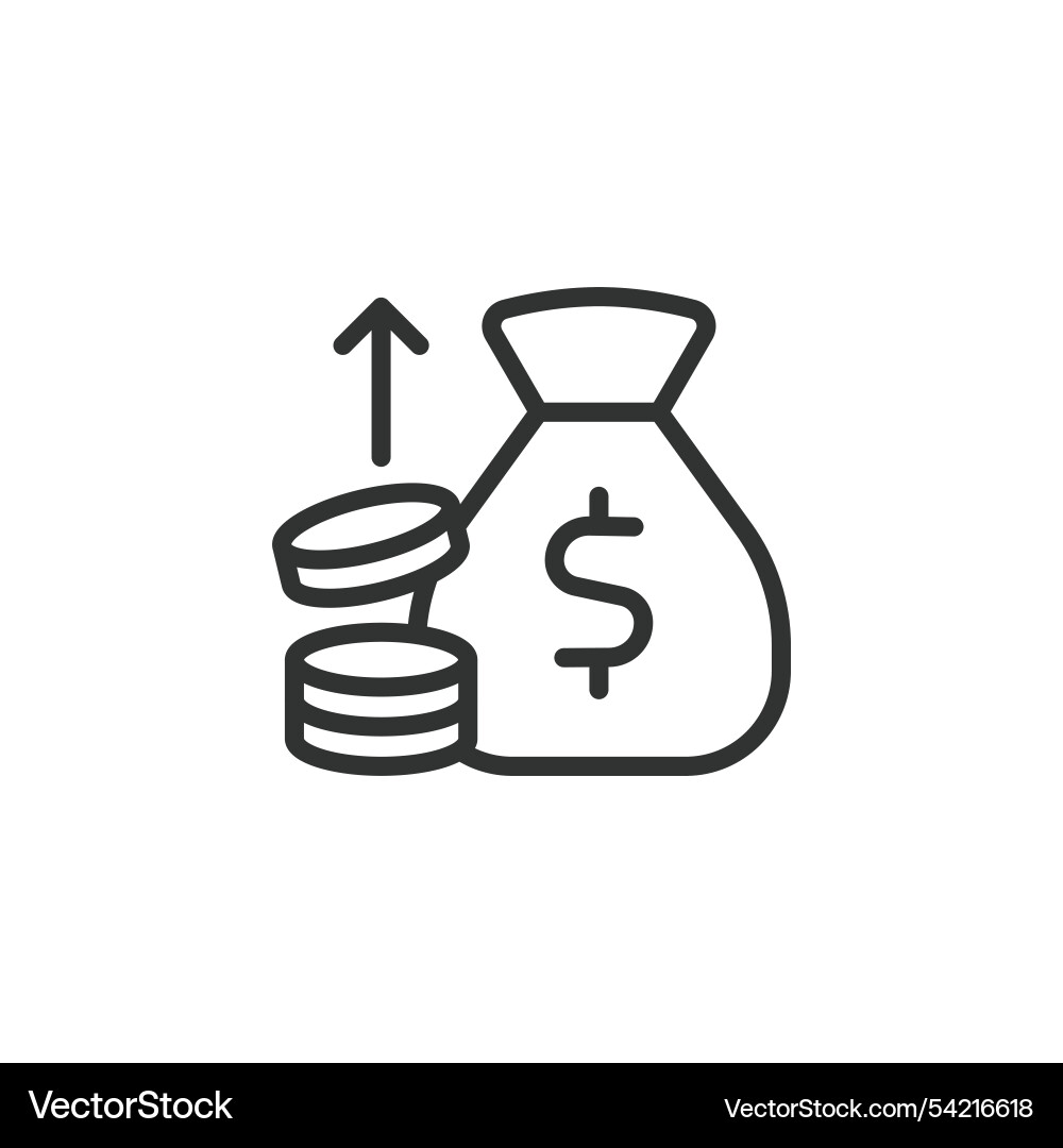 Wealth accumulation icon in line design Wealth accumulation icon in line design Vector Image