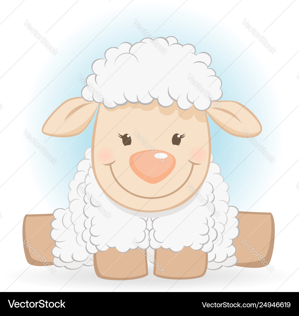 Adorable Cartoon Sheep Vector Image