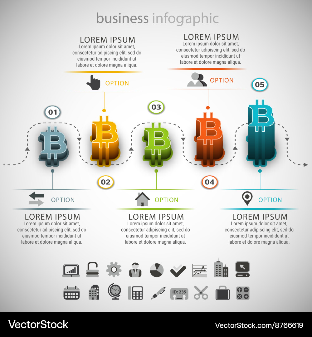 Bitcoin Business Data Visualization vector image