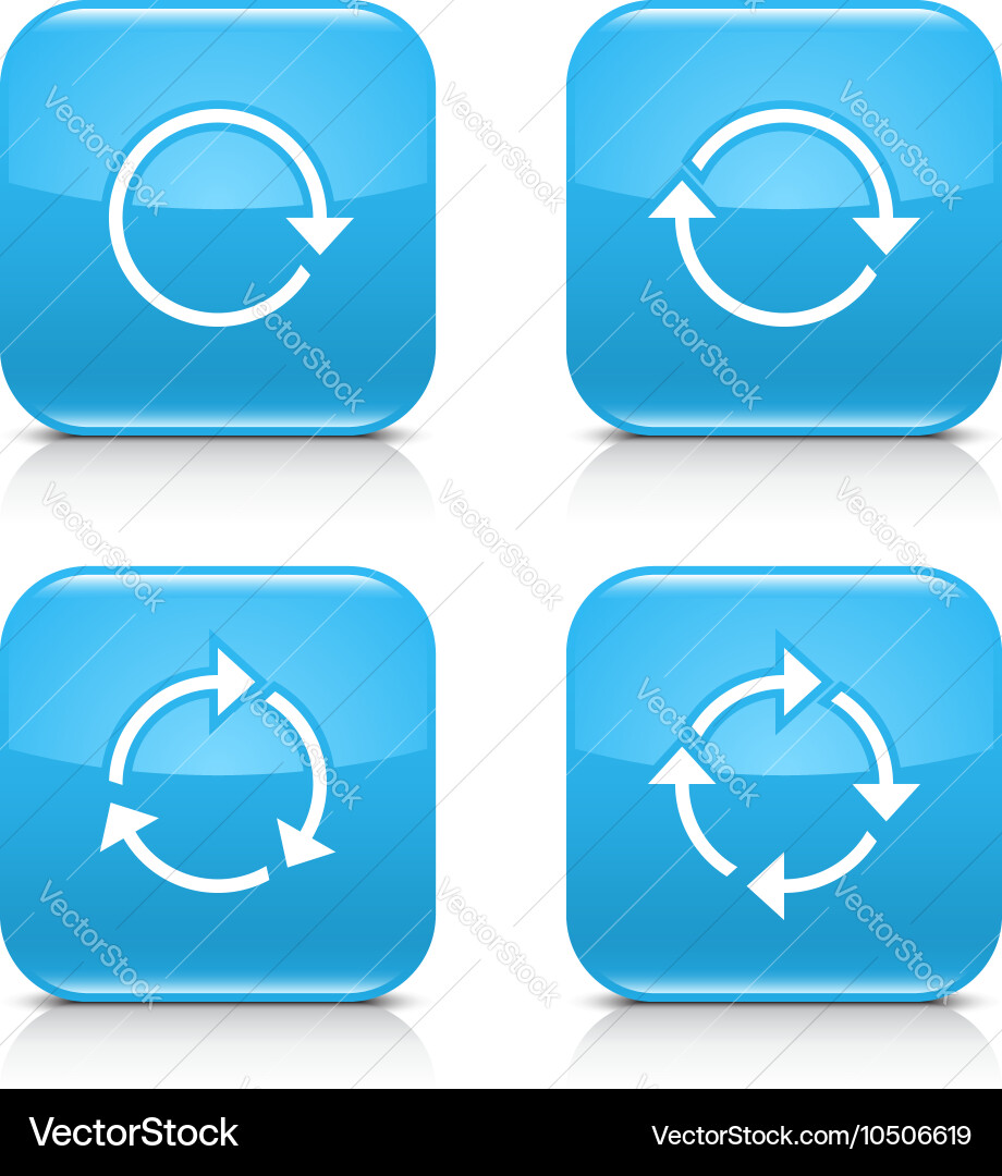 Blue arrow refresh reload rotation repeat icon vector image