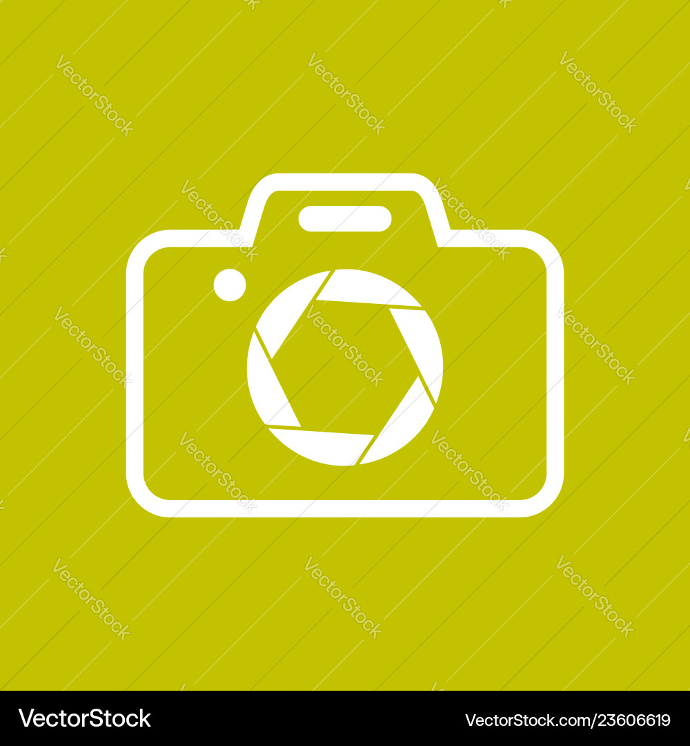 Camera shape with shutter symbol colored vector image