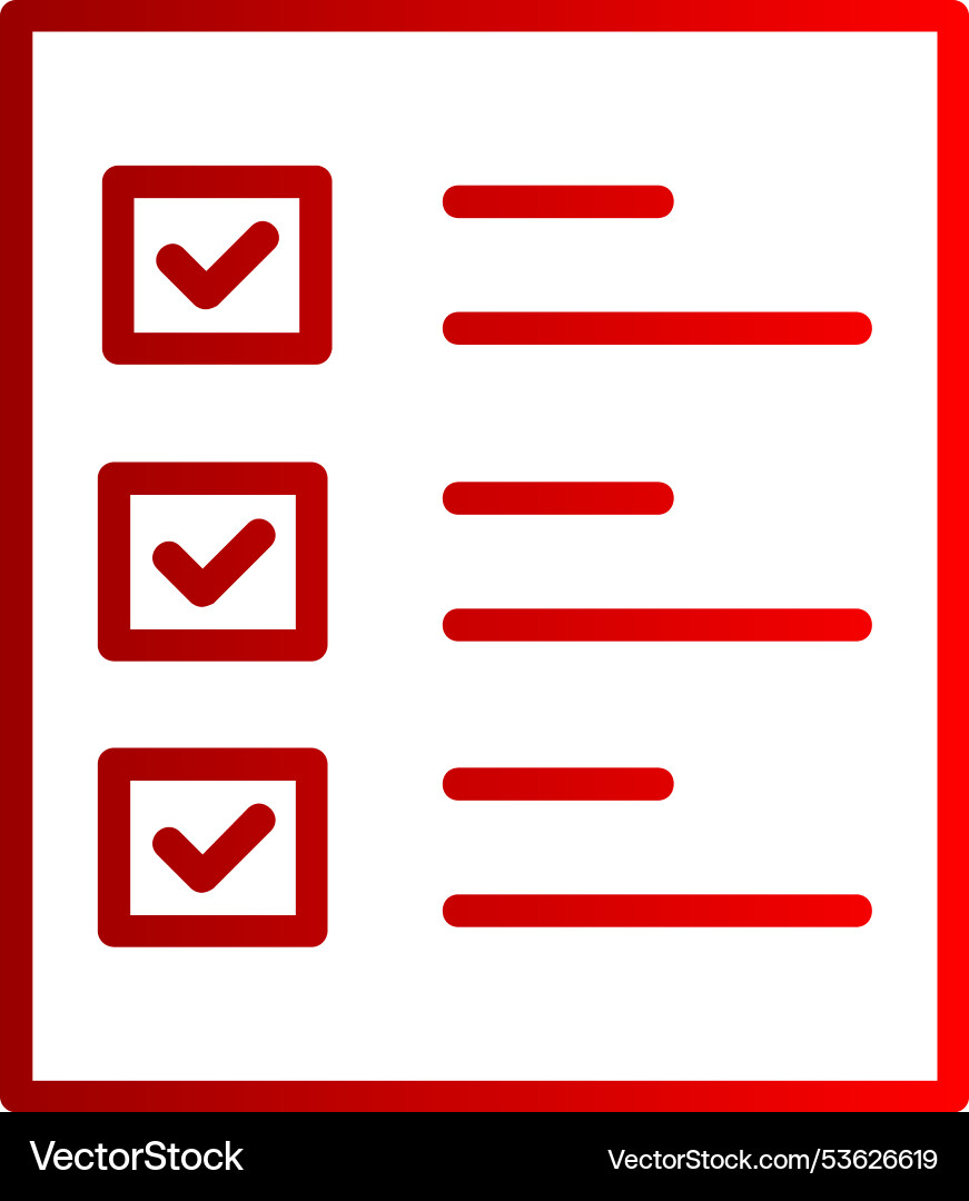 Checked line gradient icon Vector Image