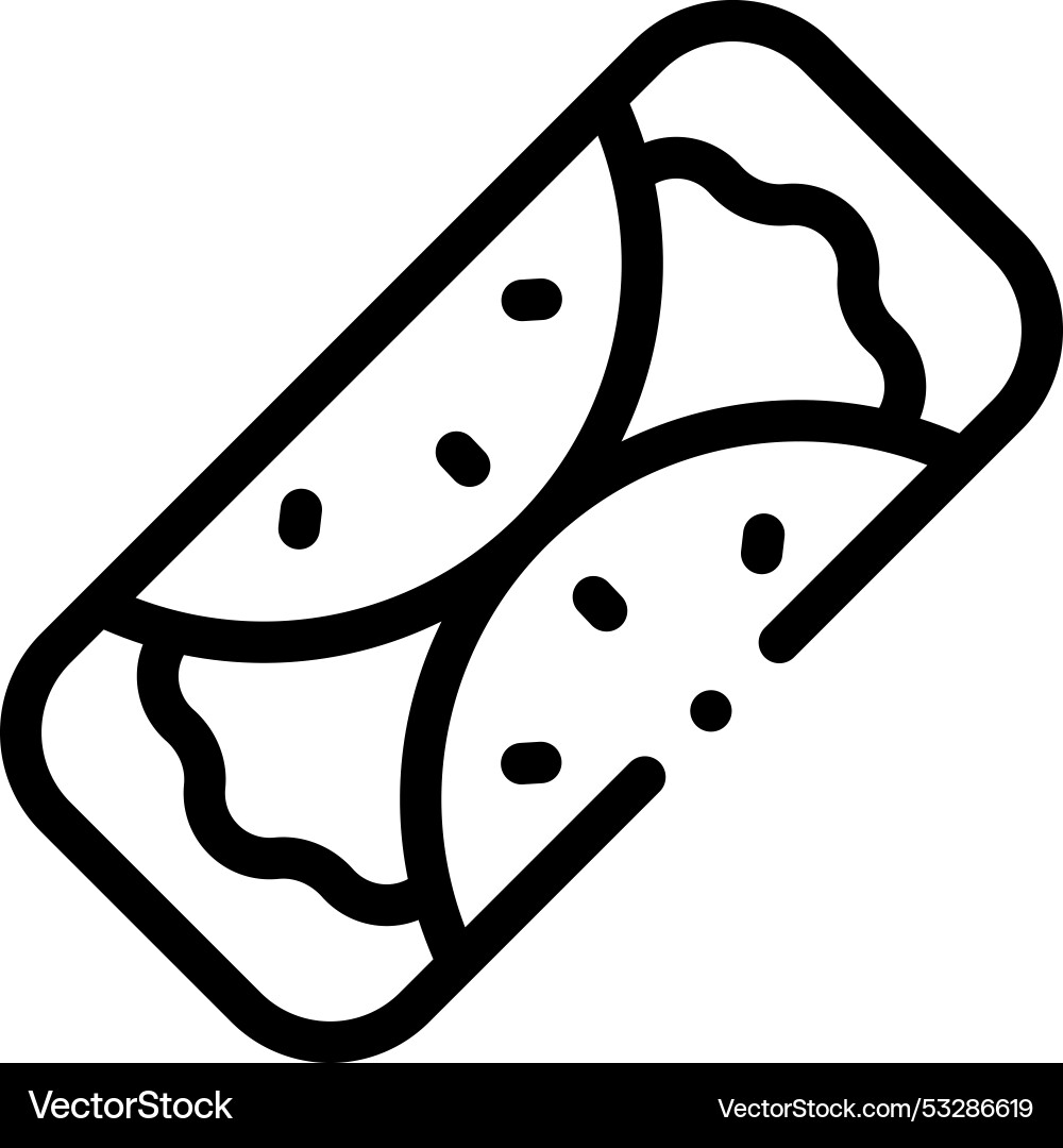 Enchilada icon thin linear style design isolated Enchilada icon thin linear style design isolated vector image