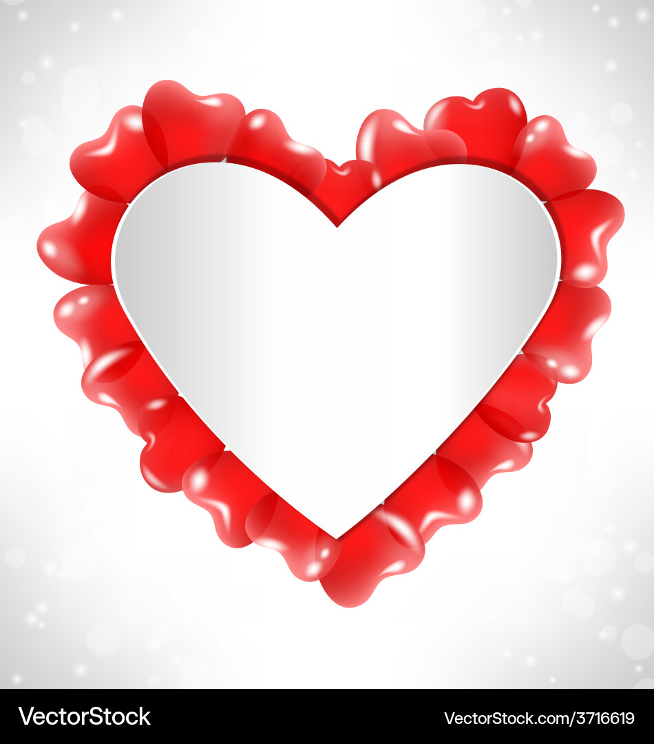 Frame in the shape of a heart for text with red Vector Image