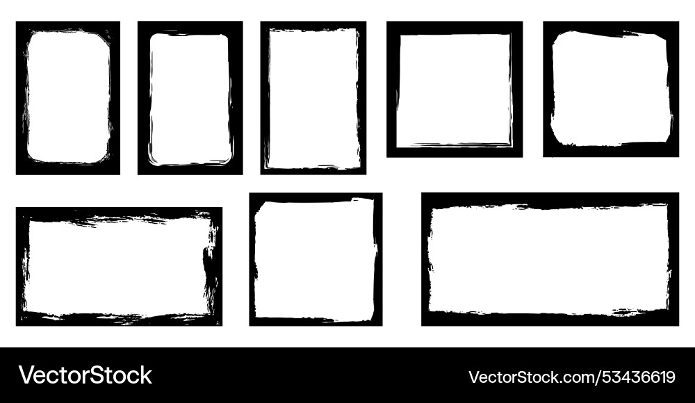 Grunge Window Frame - Square Vector Image