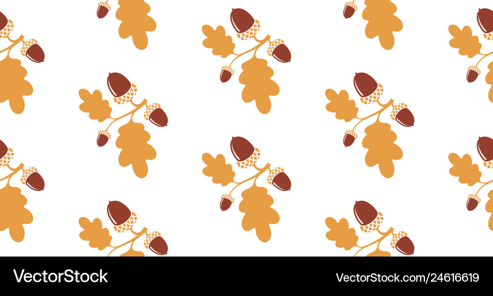 Oak tree seamless pattern Royalty Free Vector Image