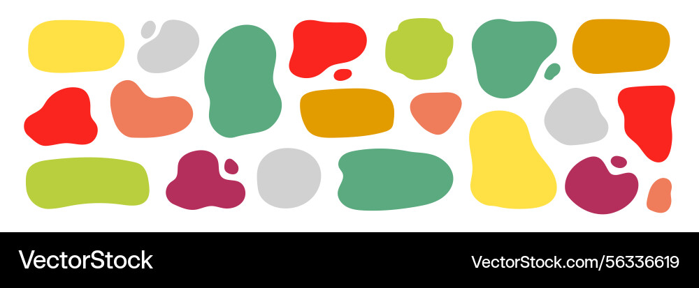 Organic shape liquid form set round blob Organic shape liquid form set round blob vector image