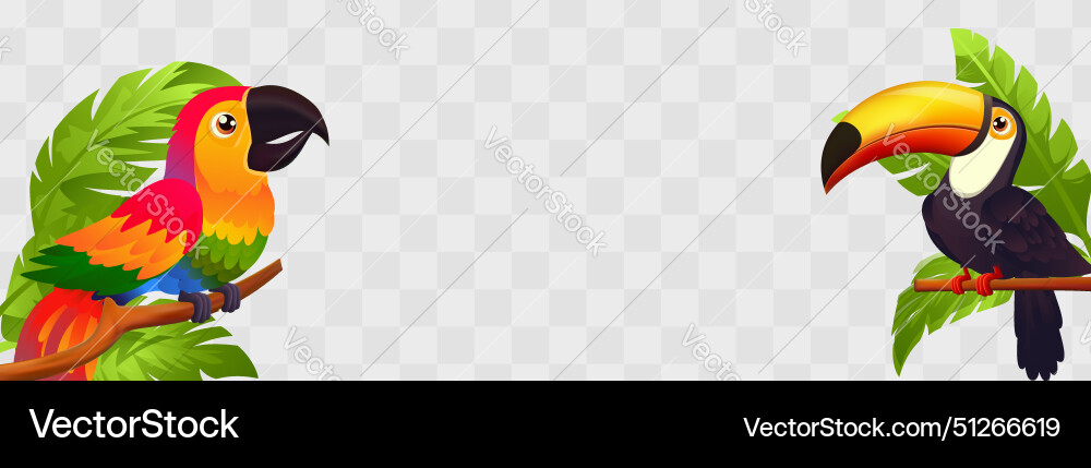 Parrot on a branch isolated Vector Image