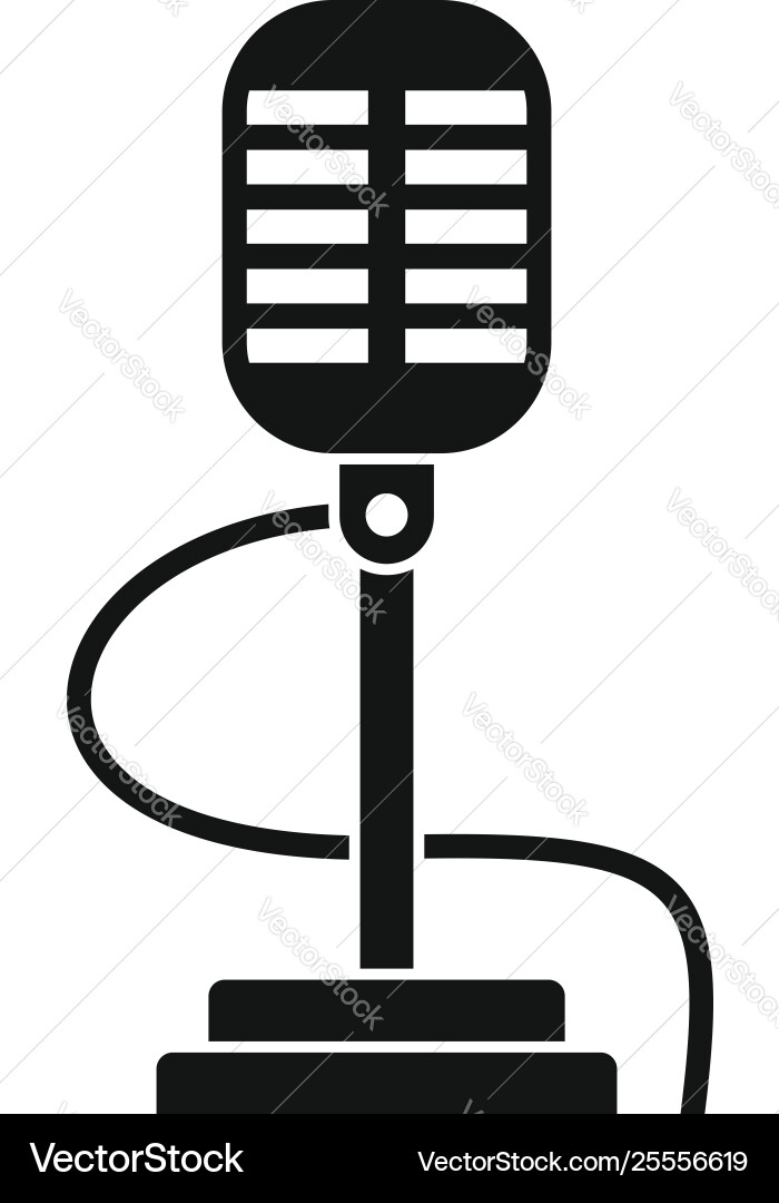 Retro microphone icon simple style Retro microphone icon simple style vector image