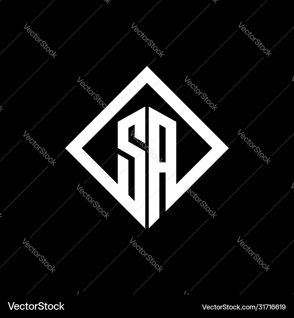 Sa logo monogram with square rotate style design Sa logo monogram with square rotate style design Vector Image