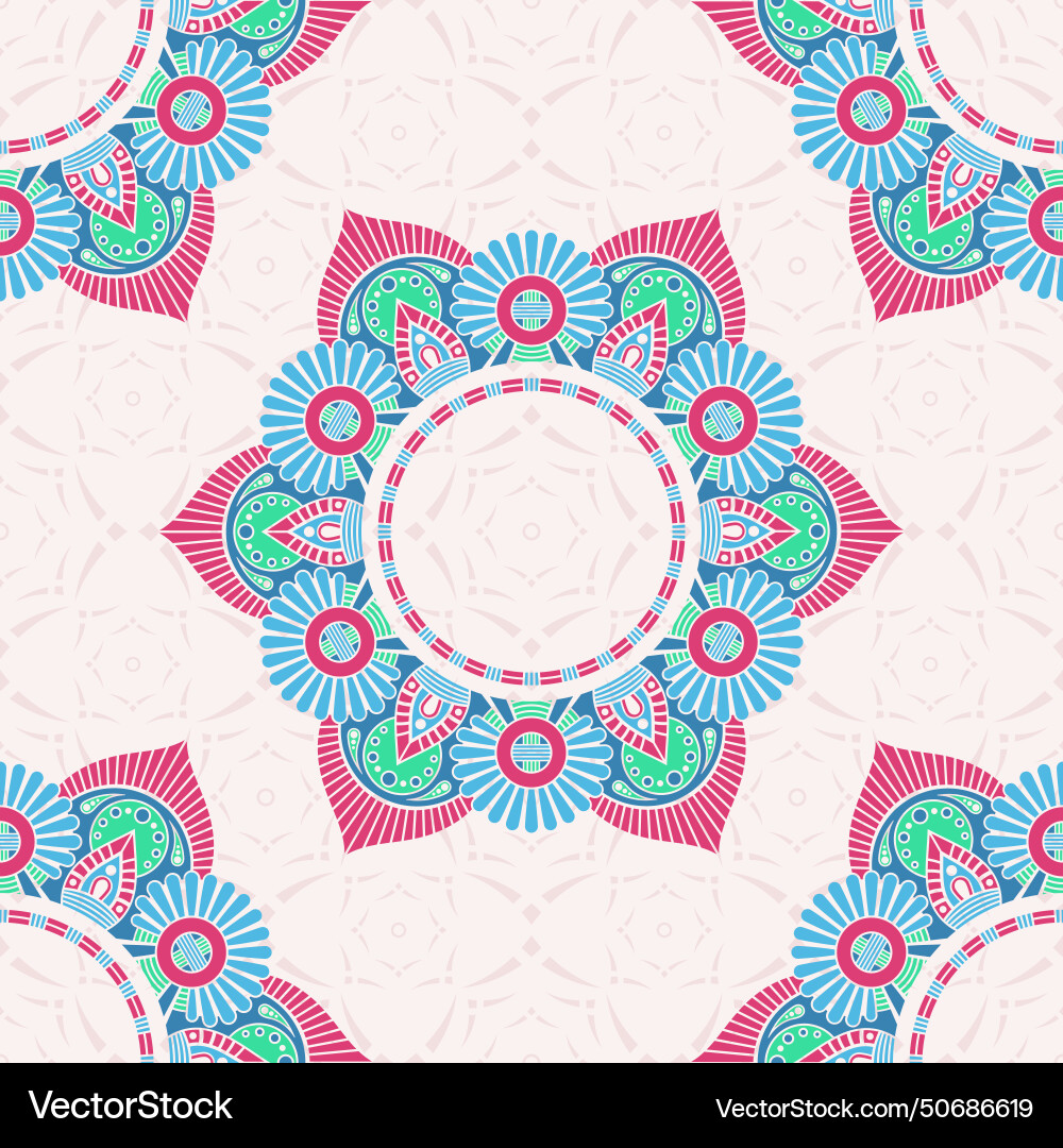 Seamless color pattern with mandala abstract Seamless color pattern with mandala abstract vector image