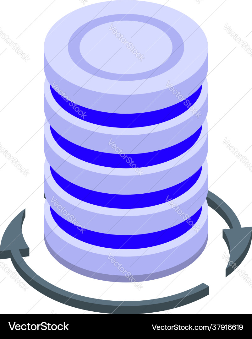 Server backup icon isometric style Vector Image