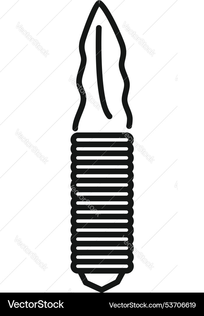 Sharp throwing knife piercing target with lines Sharp throwing knife piercing target with lines Vector Image