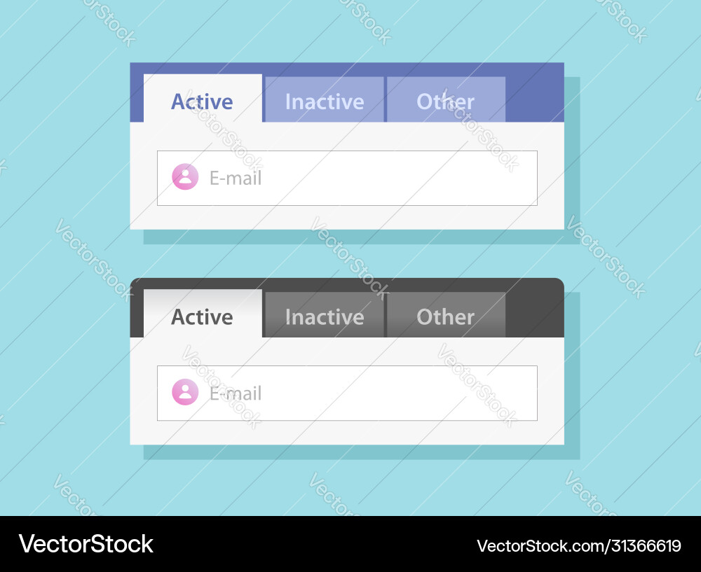 Tabs ui design or tabbed menu website set Tabs ui design or tabbed menu website set vector image