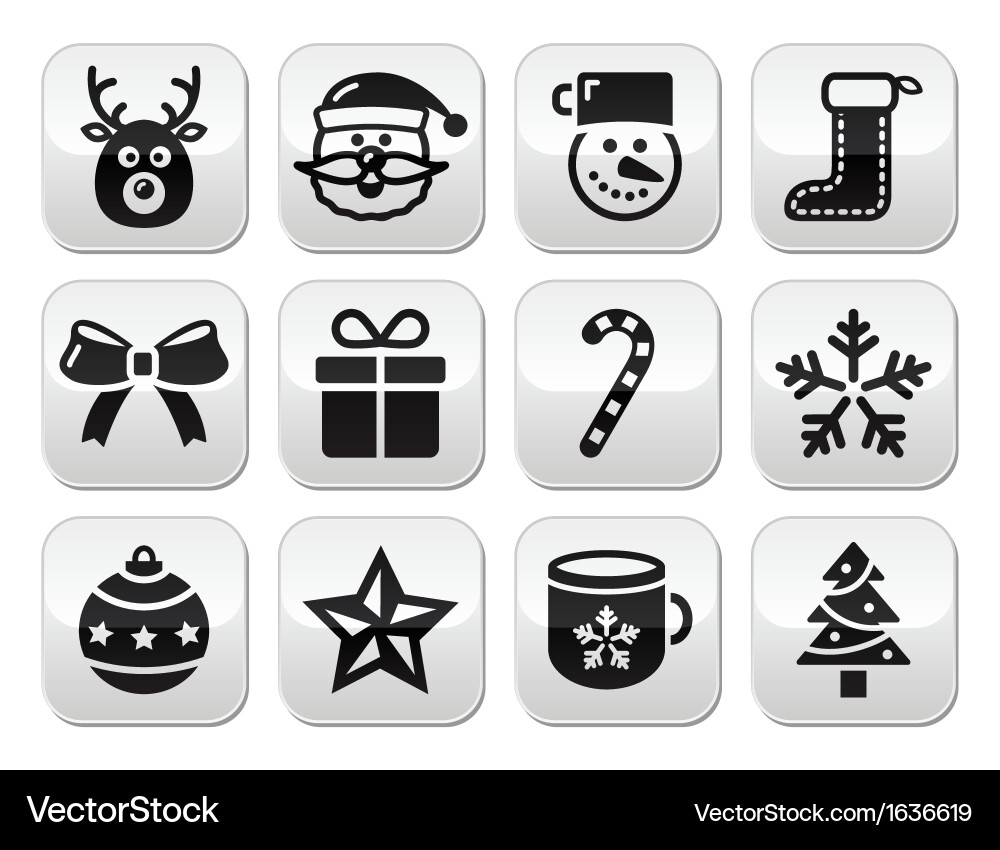 Weihnachtsknöpfe - Feste Icons Vektorbild