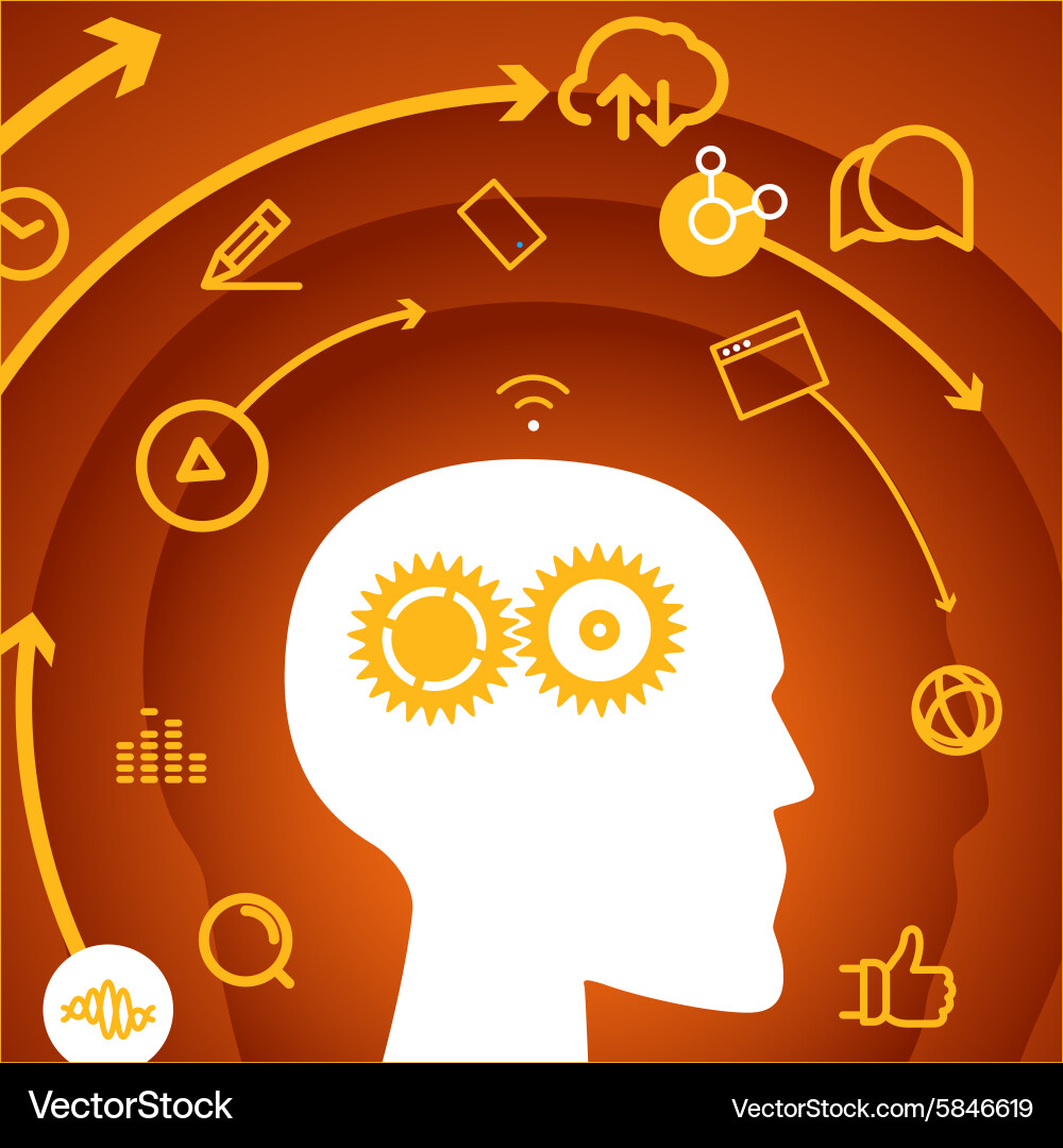 Workflow social media concept with different web i Workflow social media concept with different web i vector image