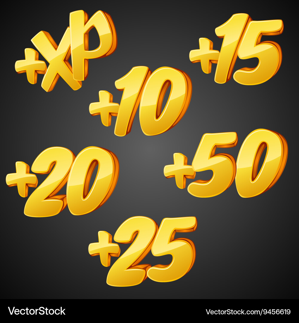 XP Experience Icons - Game UI Collection vector image
