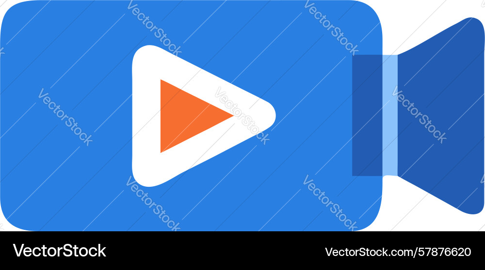 Abstract play button icon with camera motif Vector Image