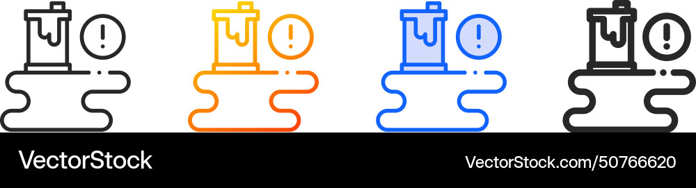 Alert iconthin linear gradient blue stroke Vector Image