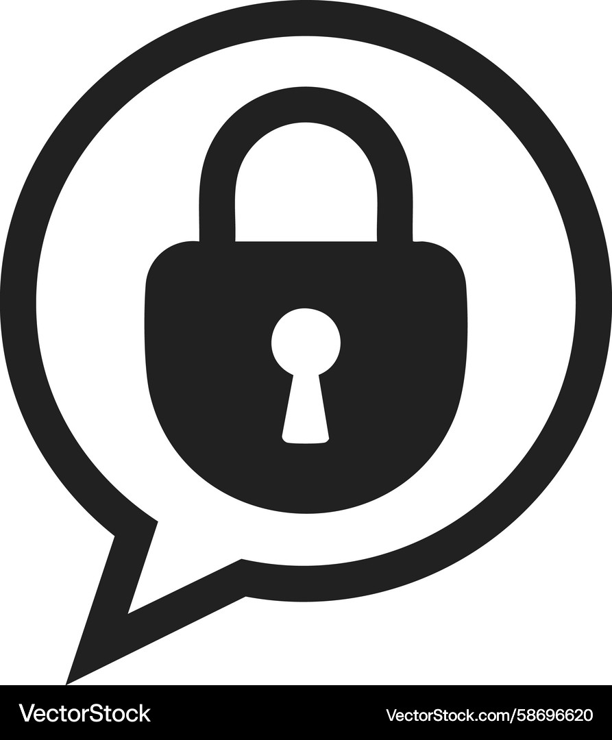 Chat bubble with lock secure messaging icon Vector Image