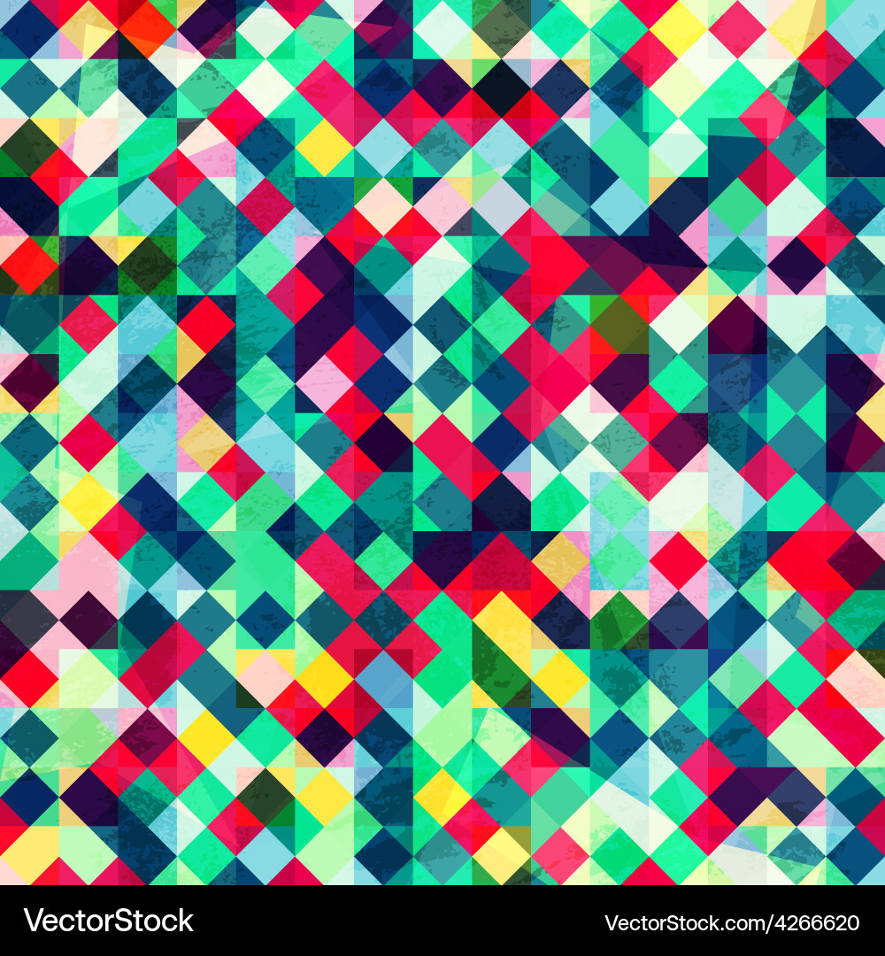Colored pixels seamless pattern vector image