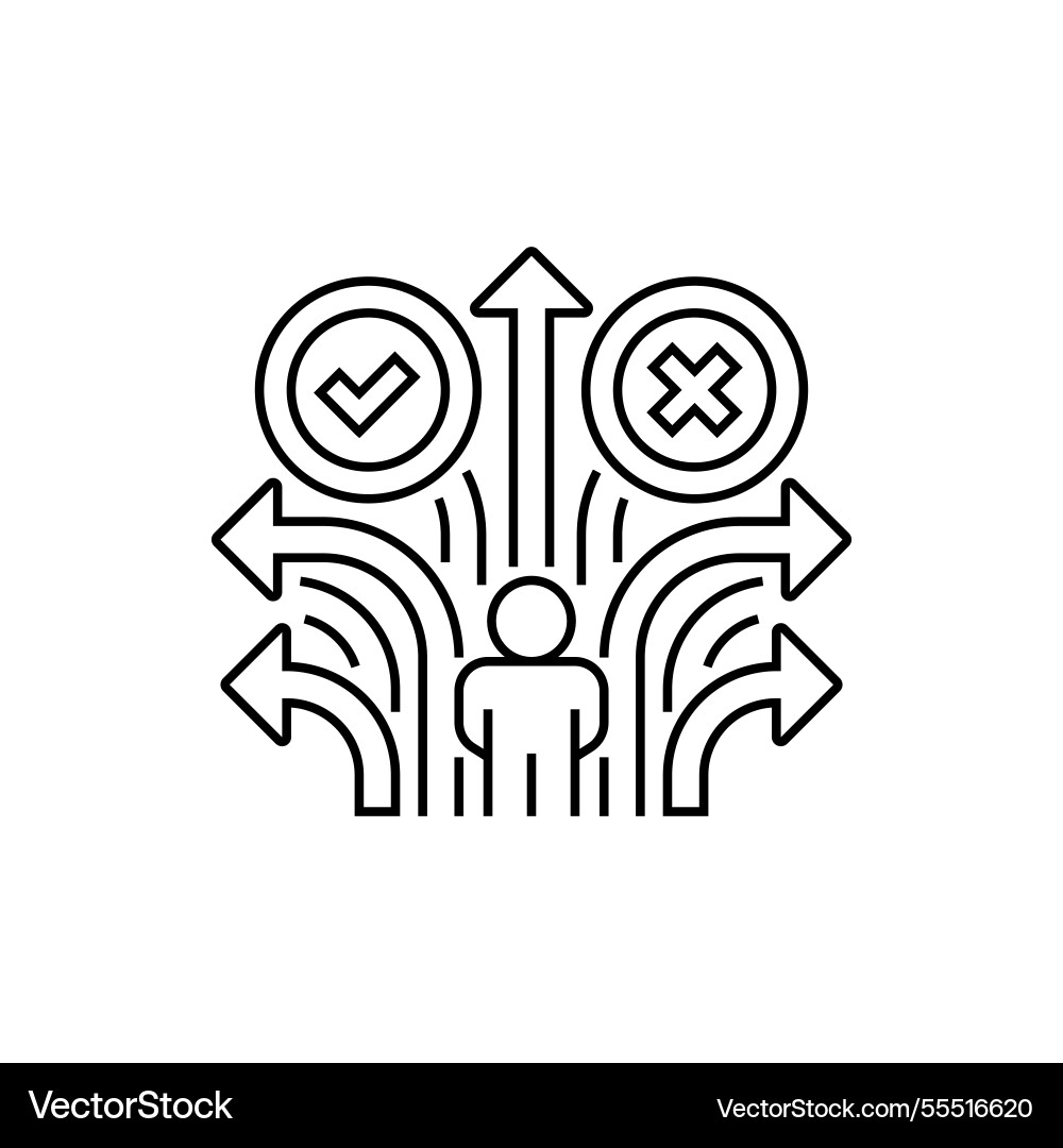 Decision making line icon linear style sign Vector Image