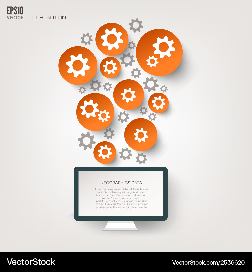 Flat abstract background with web icons interface vector image