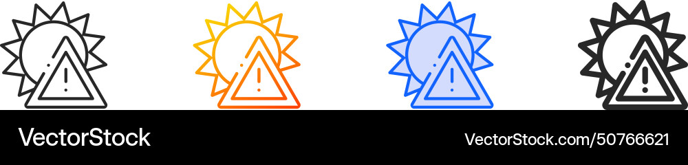 Alert iconthin linear gradient blue stroke Vector Image