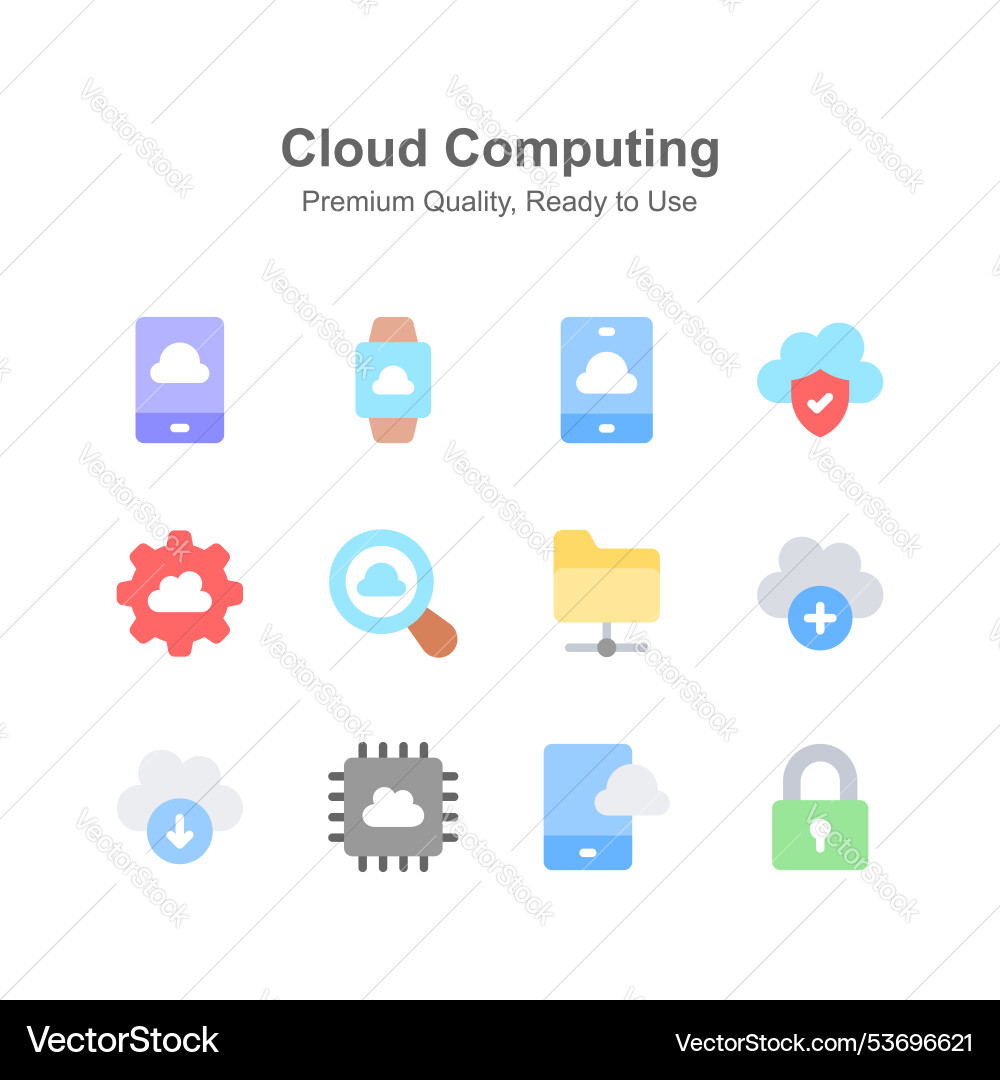 Creatively crafted icon of cloud computing vector image
