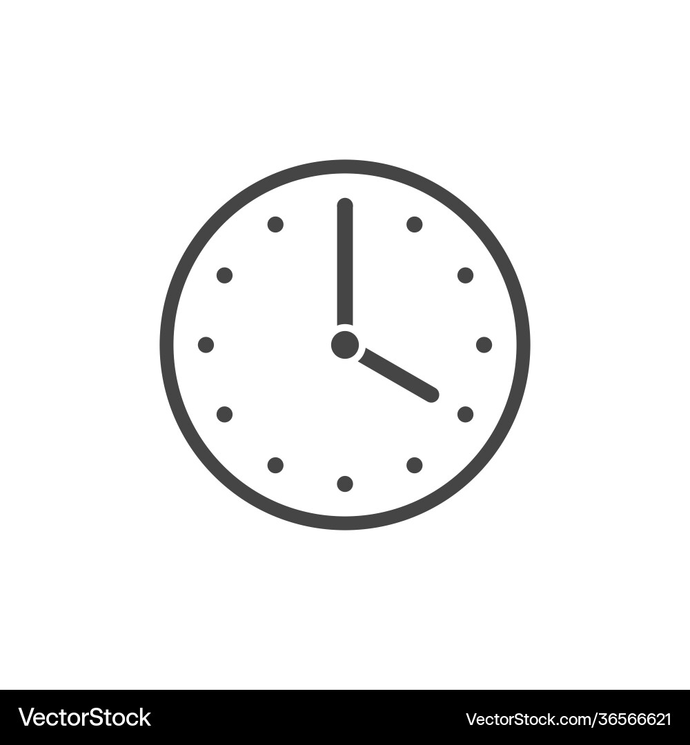 Editable Clock Line Icon - Stroke Vektorbild