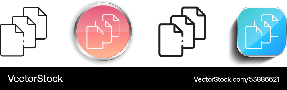 Files icon thin linear regular and button style vector image