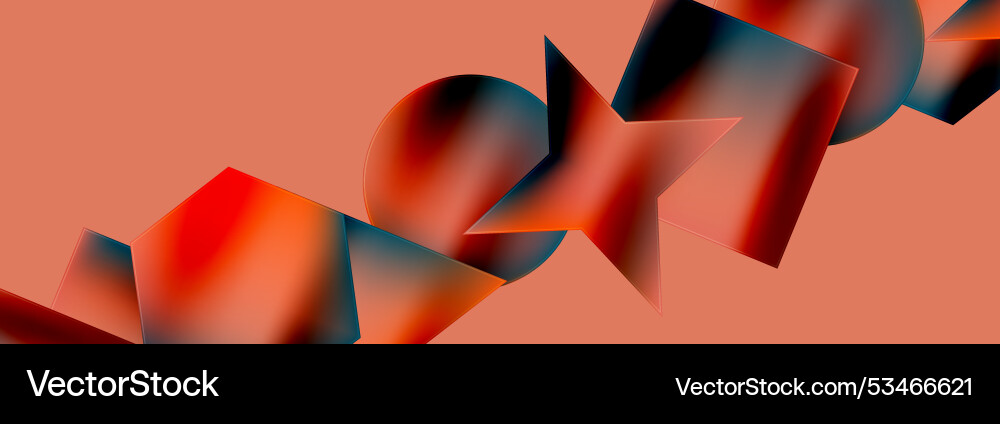 Fluid color geometric shapes abstract background Vector Image