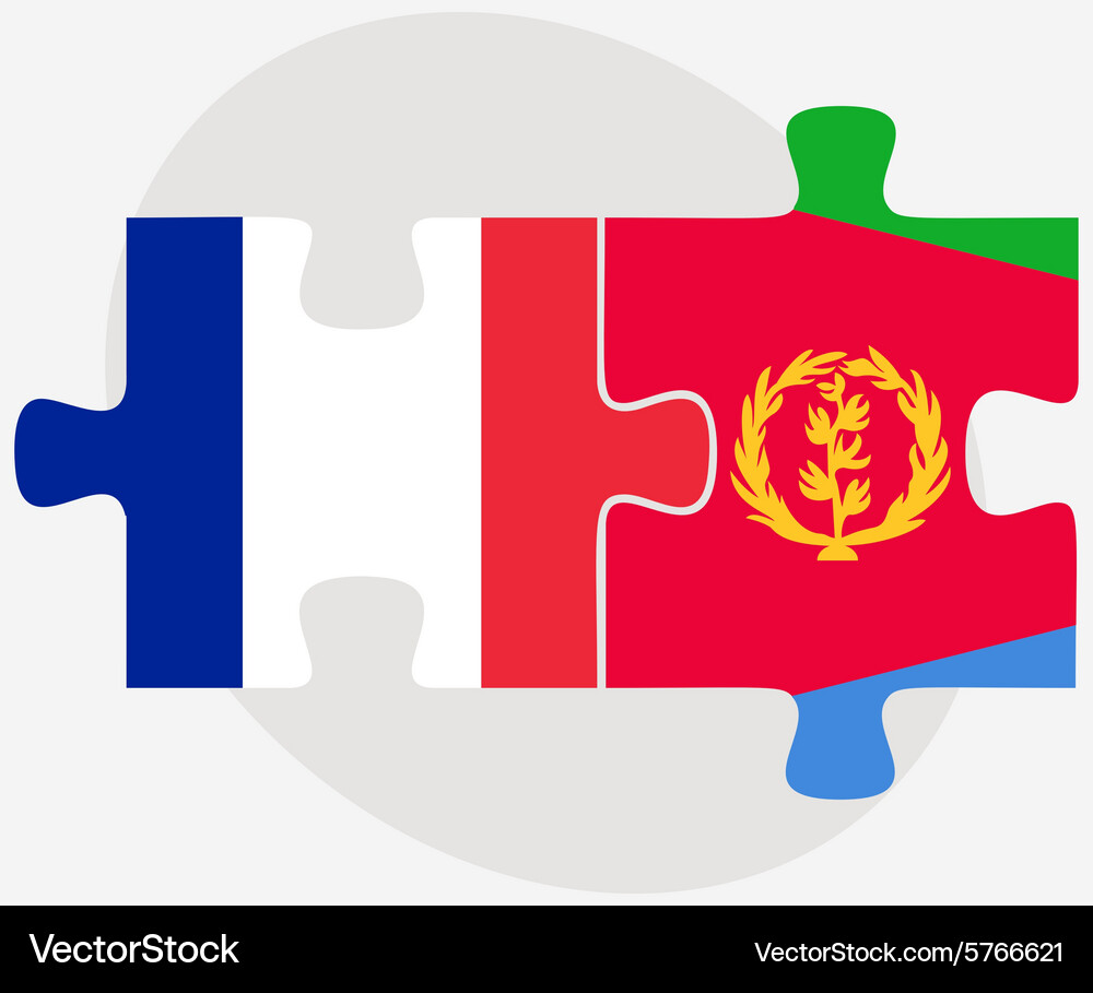 France and eritrea flags in puzzle Vector Image