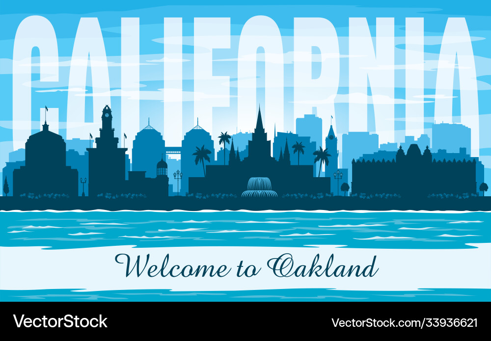 Oakland california city skyline silhouette Oakland california city skyline silhouette vektorbild