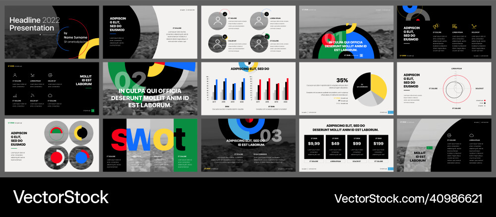 Presentation template yellow elements for slide Presentation template yellow elements for slide vector image